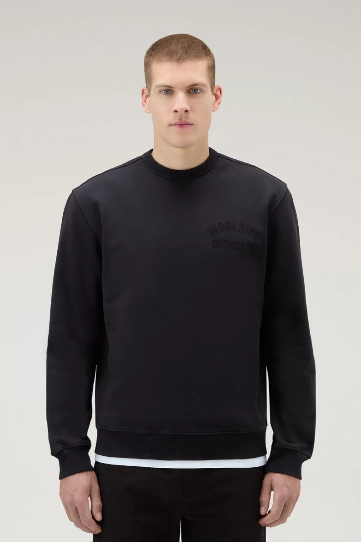 Woolrich Sweater Van Zuiver Katoen Met Ronde Hals Black Cheap