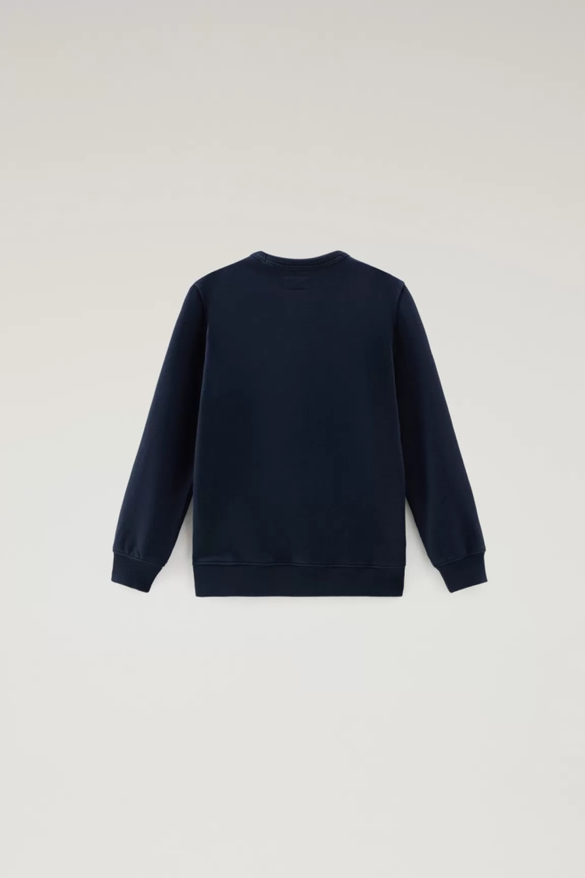 Woolrich Sweater Voor Jongens Van Zuiver Katoen Met Ronde Hals En Print Melton Blue Clearance