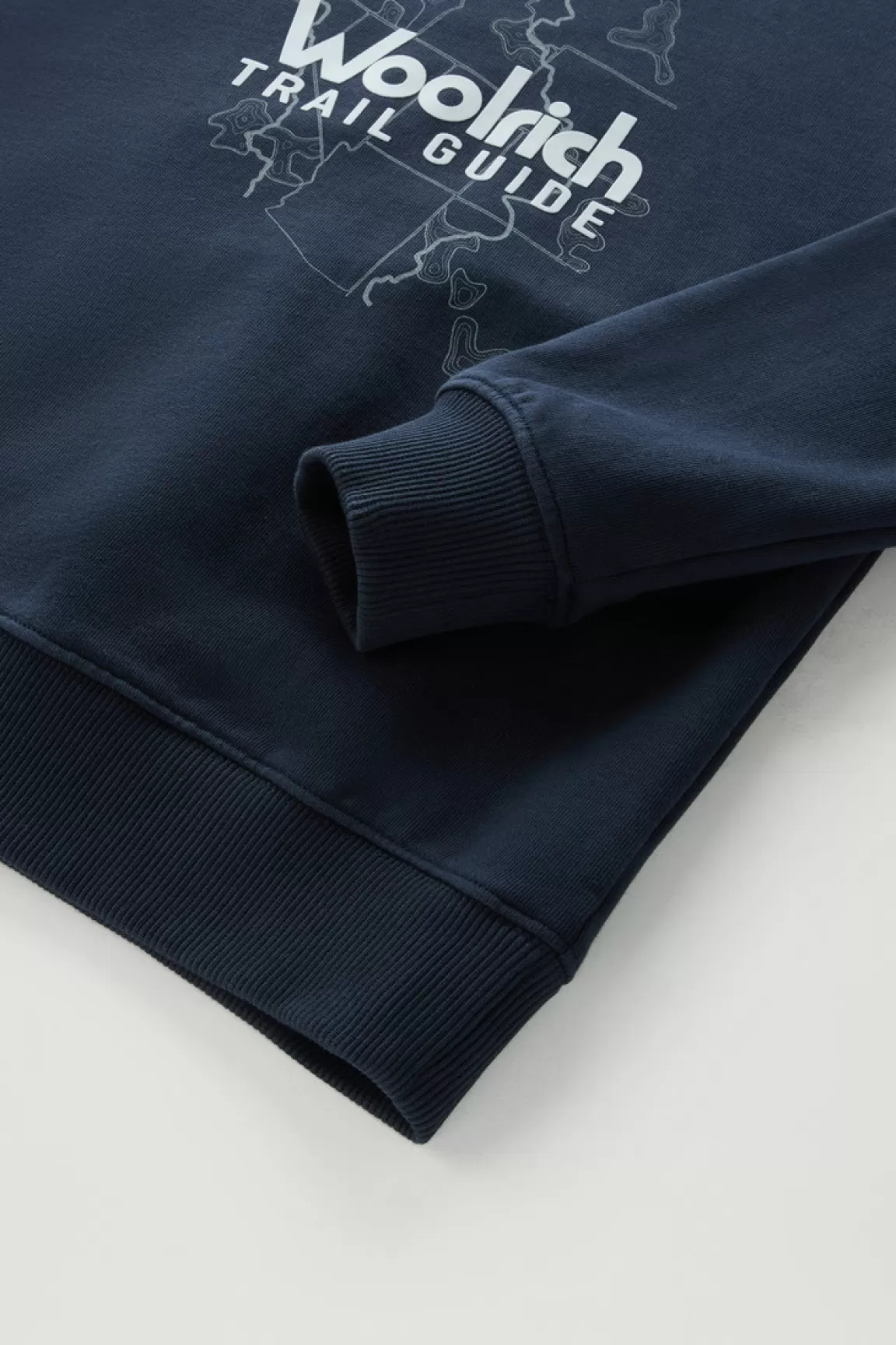Woolrich Sweater Voor Jongens Van Zuiver Katoen Met Ronde Hals En Print Melton Blue Clearance