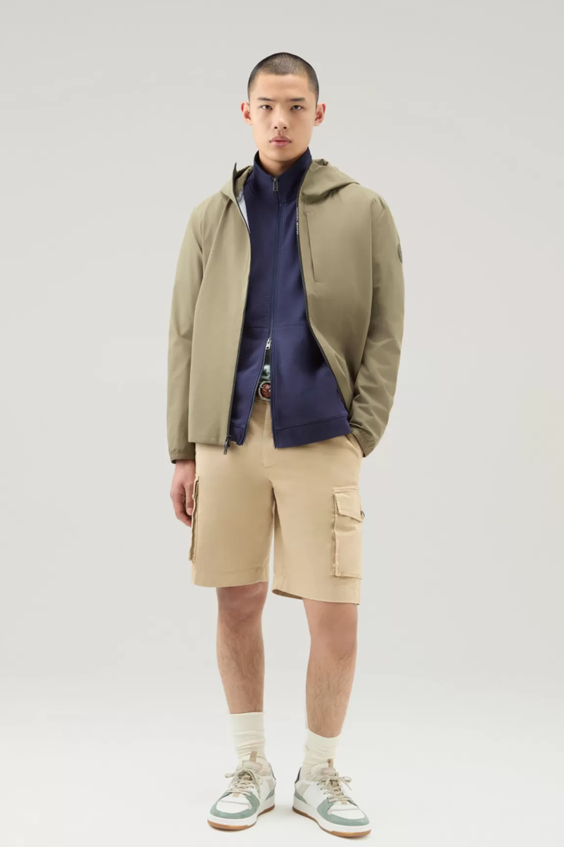 Woolrich Sweatshirt Van Puur Katoen Met Rits En Hoge Kraag Maritime Blue Flash Sale