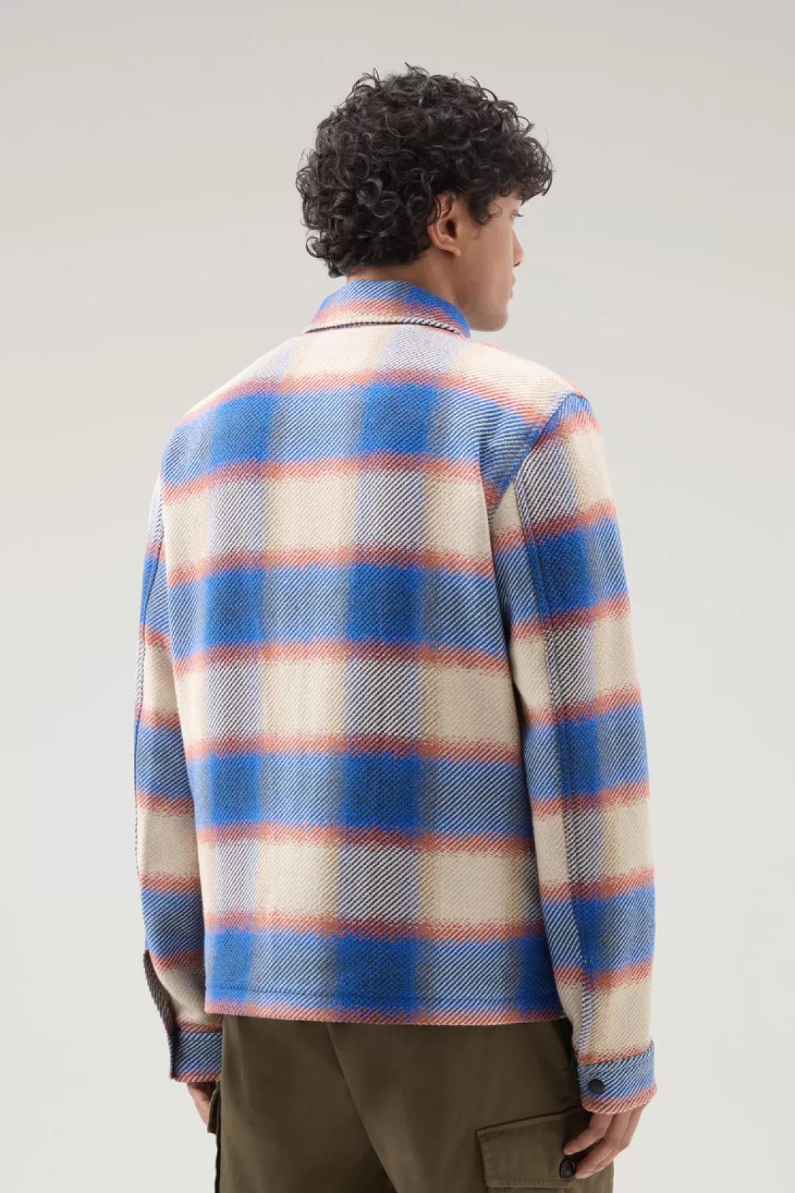 Woolrich Timber Overhemdjack Van Een Mix Van Gerecycled Katoen En Manteco Blue Check Clearance
