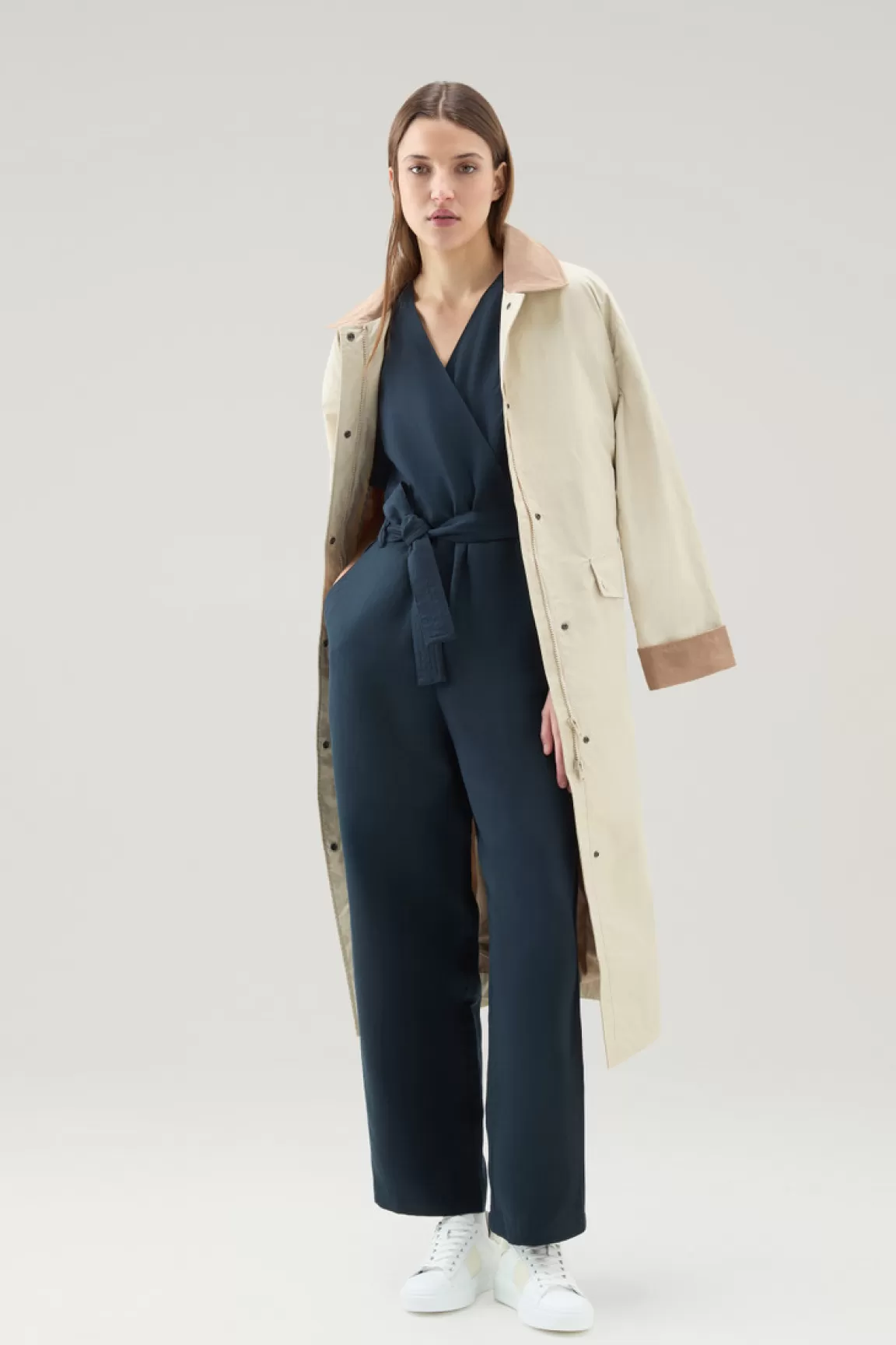 Woolrich Trainingspak Van Linnenmix Melton Blue Sale