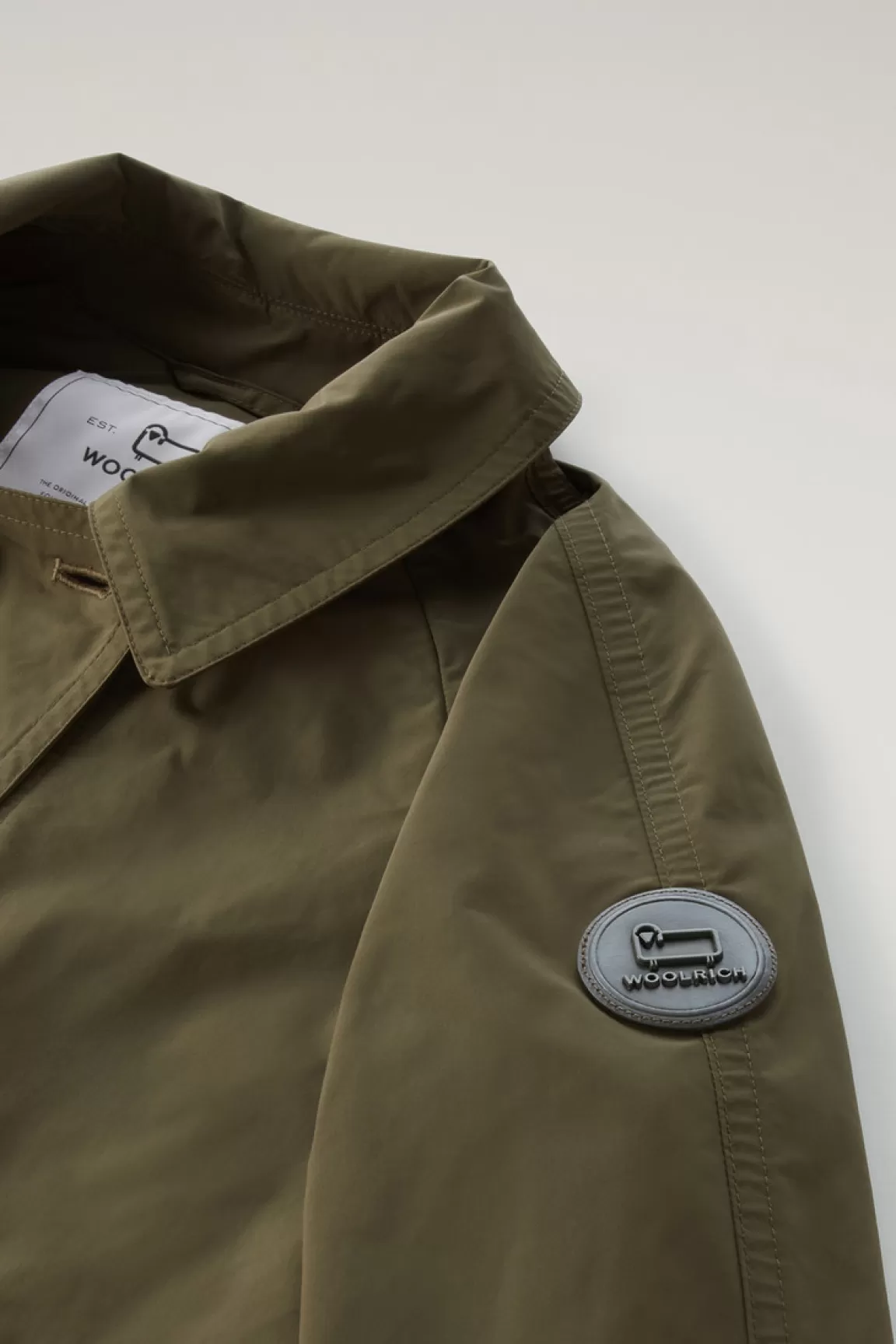 Woolrich Trenchcoat Van Urban Touch-stof Met Tailleband Met Riem Dark Green Cheap