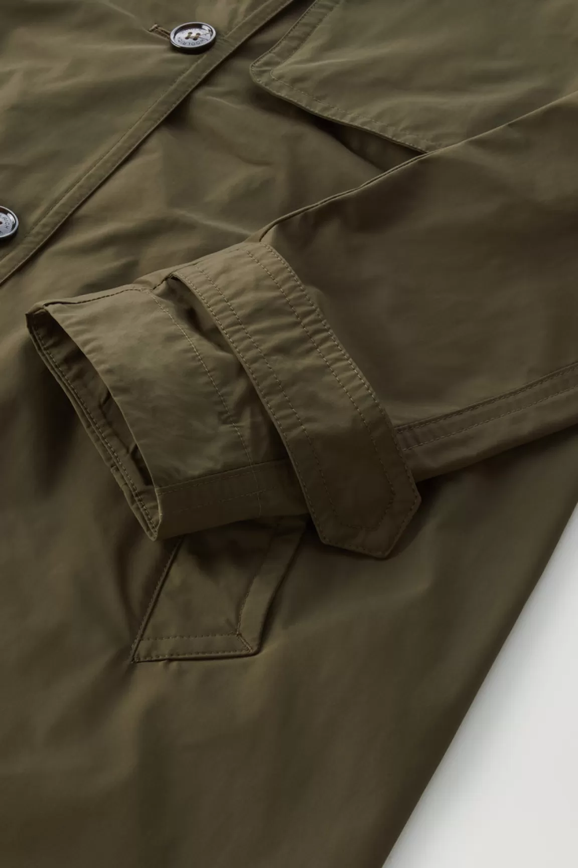 Woolrich Trenchcoat Van Urban Touch-stof Met Tailleband Met Riem Dark Green Cheap