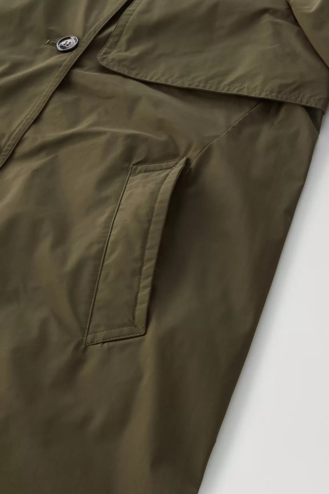Woolrich Trenchcoat Van Urban Touch-stof Met Tailleband Met Riem Dark Green Cheap