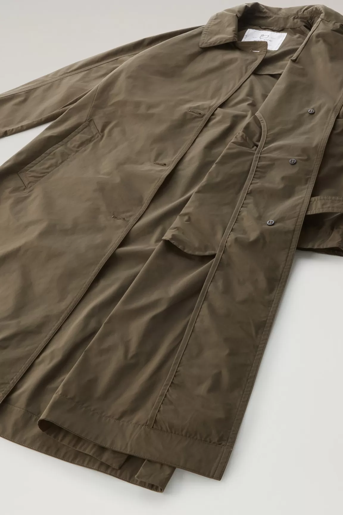 Woolrich Trenchcoat Van Urban Touch-stof Met Tailleband Met Riem Dark Green Cheap