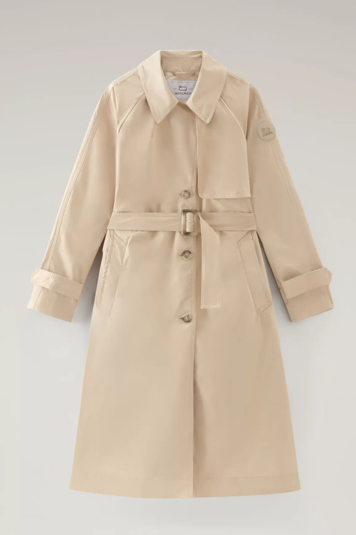 Woolrich Trenchcoat Van Urban Touch-stof Met Tailleband Met Riem Feather Beige Sale