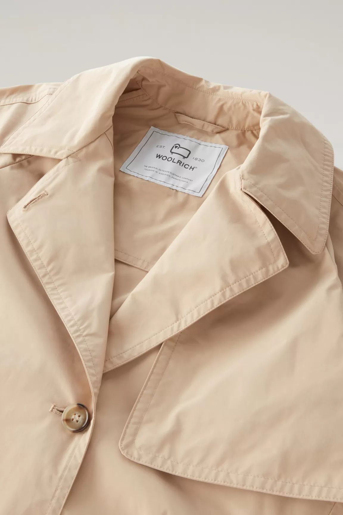 Woolrich Trenchcoat Van Urban Touch-stof Met Tailleband Met Riem Feather Beige Sale