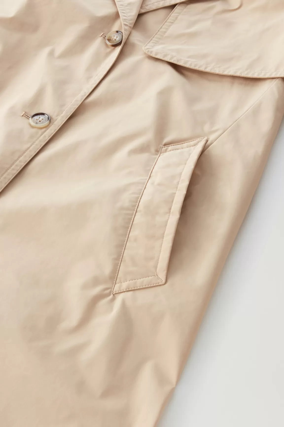 Woolrich Trenchcoat Van Urban Touch-stof Met Tailleband Met Riem Feather Beige Sale