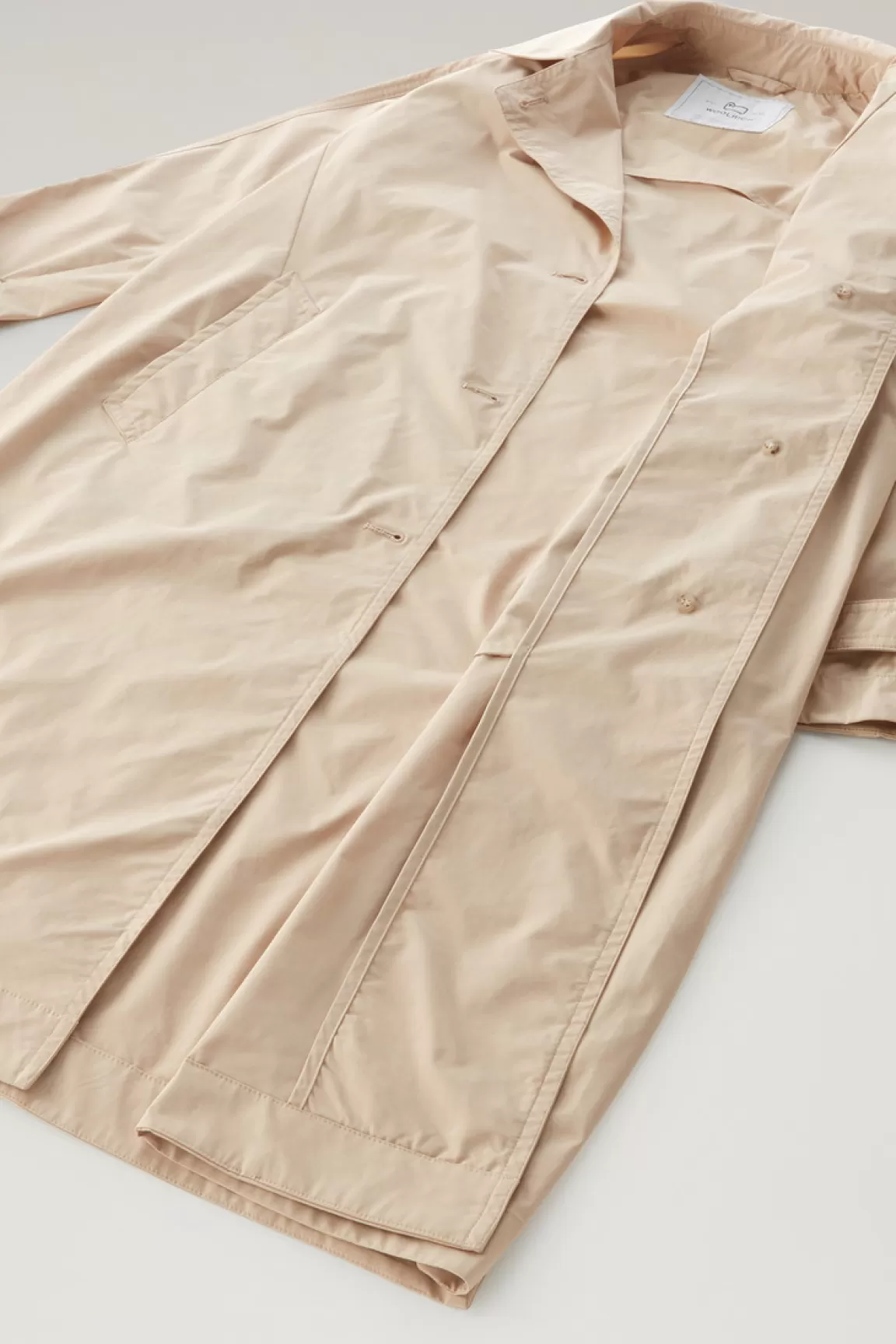 Woolrich Trenchcoat Van Urban Touch-stof Met Tailleband Met Riem Feather Beige Sale