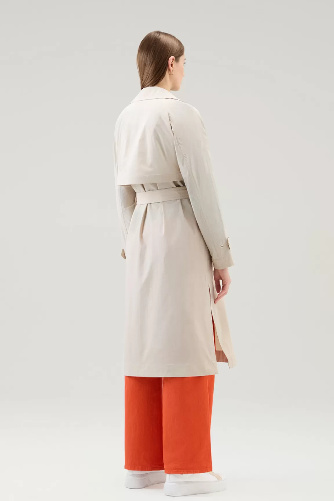Woolrich Trenchcoat Van Urban Touch-stof Met Tailleband Met Riem Light Oak Cheap