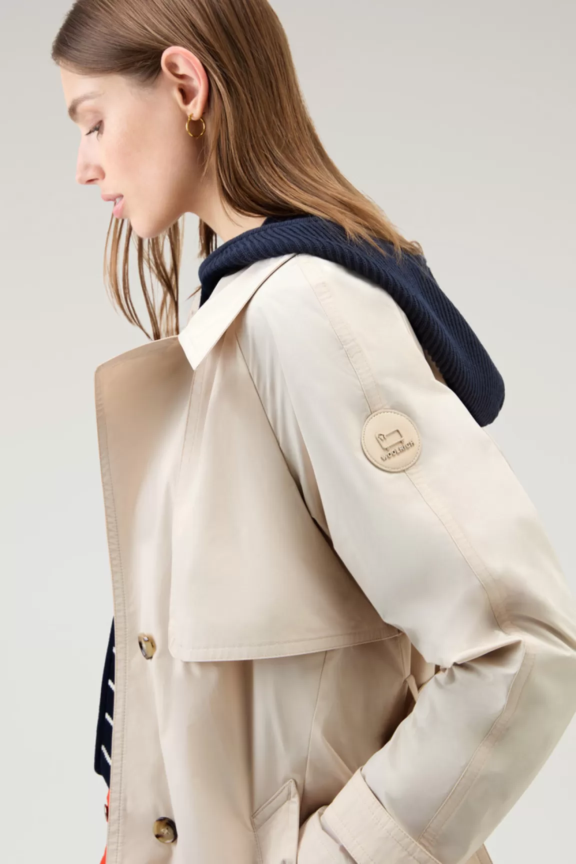 Woolrich Trenchcoat Van Urban Touch-stof Met Tailleband Met Riem Light Oak Cheap