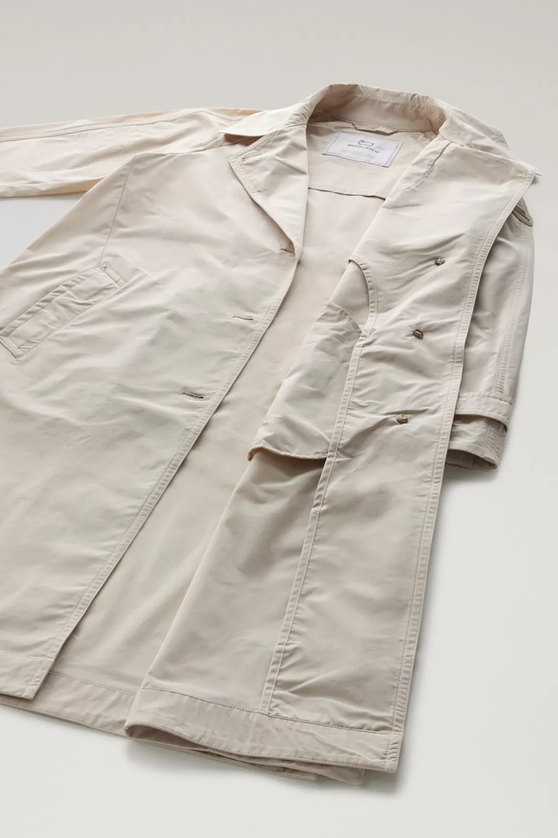 Woolrich Trenchcoat Van Urban Touch-stof Met Tailleband Met Riem Light Oak Cheap
