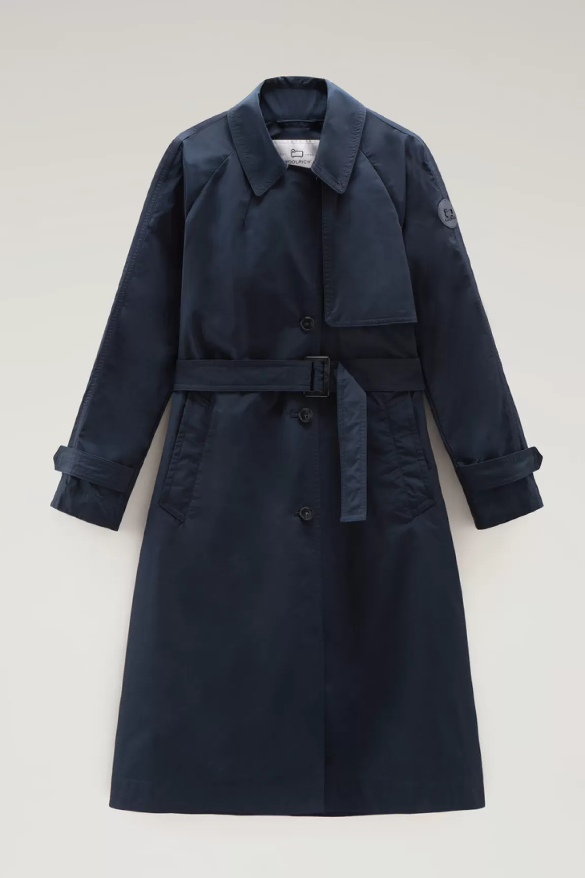 Woolrich Trenchcoat Van Urban Touch-stof Met Tailleband Met Riem Melton Blue Shop