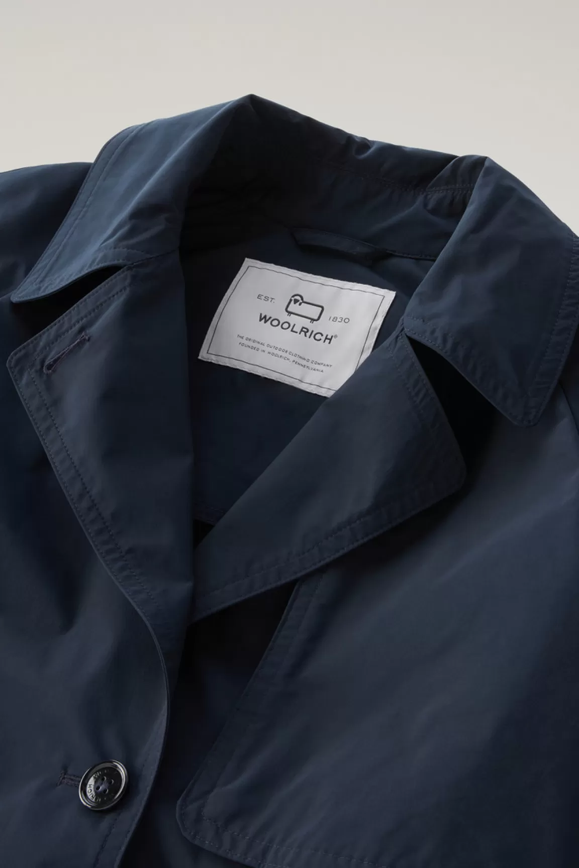 Woolrich Trenchcoat Van Urban Touch-stof Met Tailleband Met Riem Melton Blue Shop