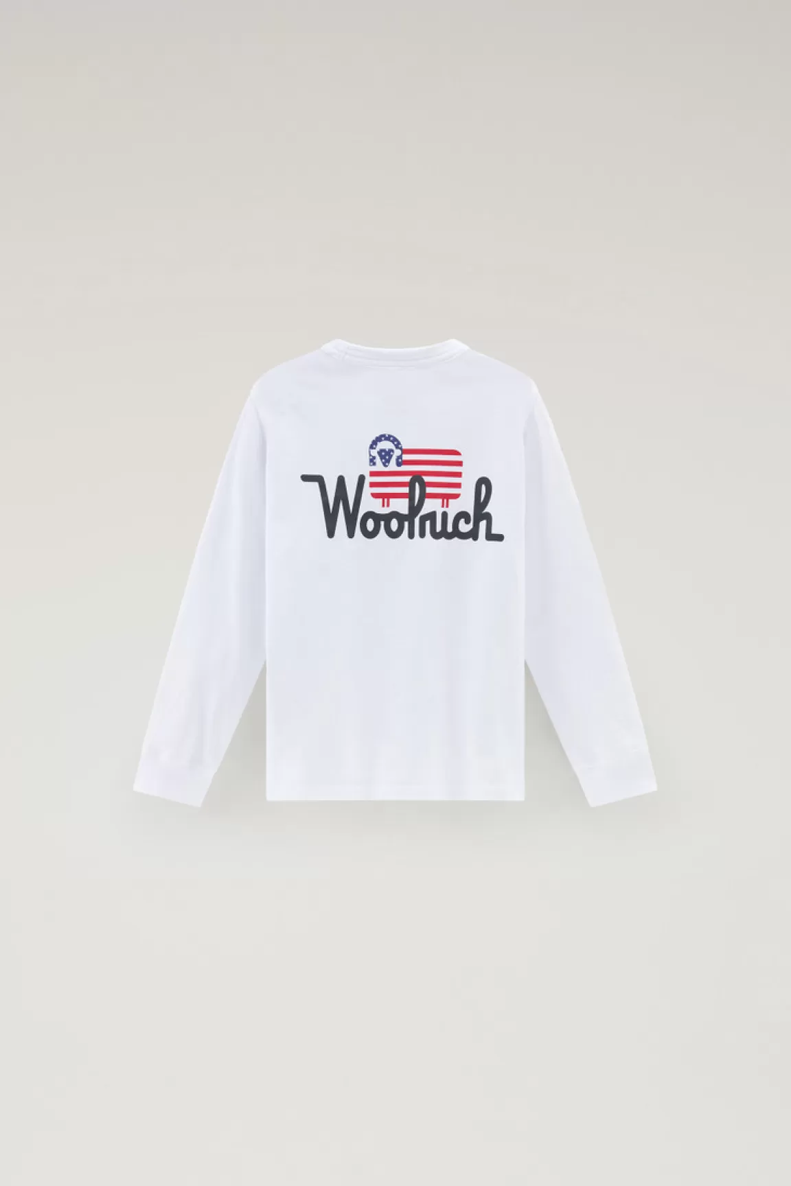 Woolrich T-shirt Met Lange Mouwen Voor Jongens Van Zuiver Katoen Bright White Cheap