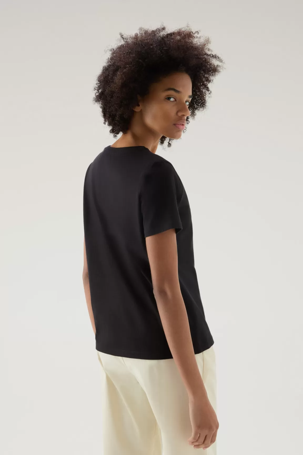 Woolrich T-shirt Met V-hals Van Zuiver Katoen Black Clearance