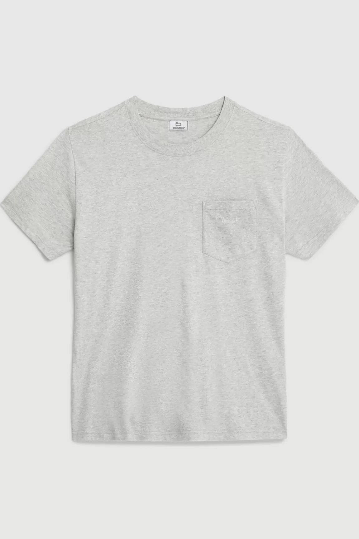 Woolrich T-shirt Met Zak En Logo In Reliëf Light Grey Melange Sale