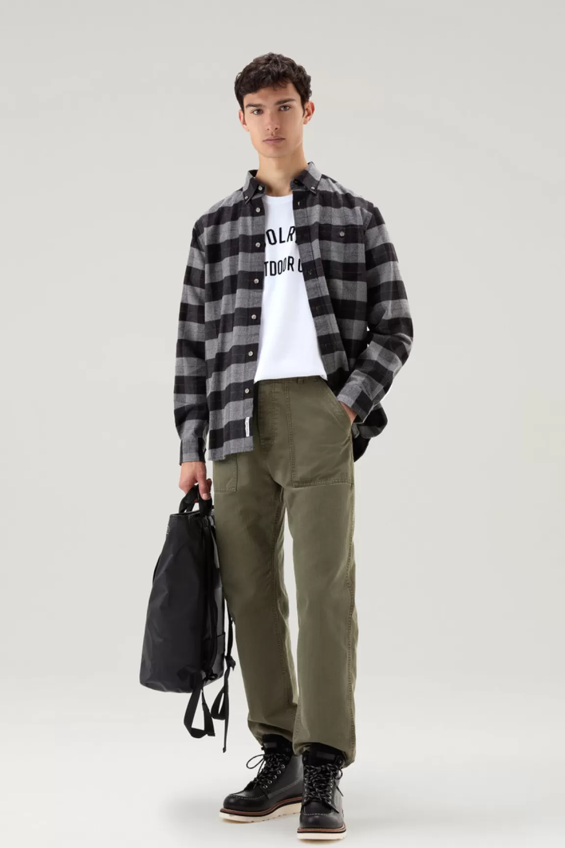 Woolrich T-shirt Van Zuiver Katoen Met Tekst Bright White Discount