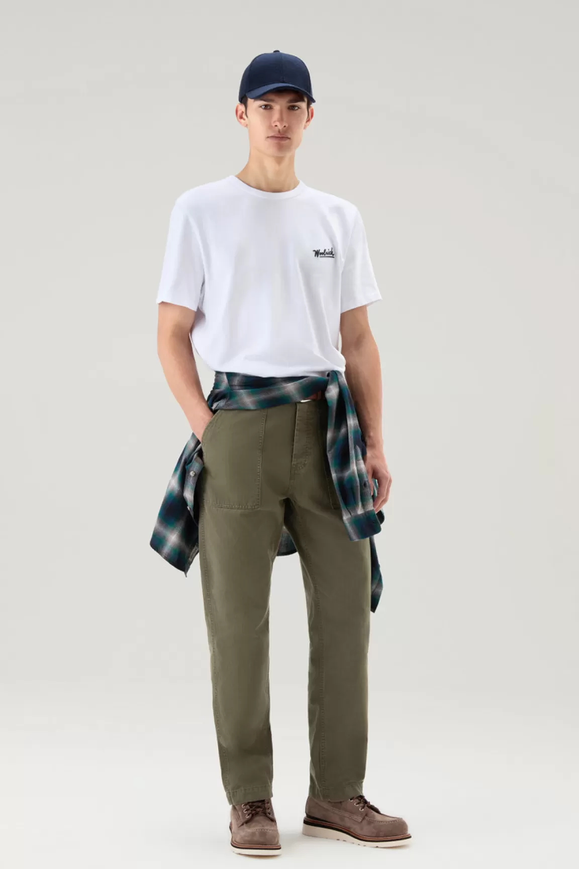 Woolrich T-shirt Van Zuiver Katoen Met Westernprint Op De Rug Bright White Flash Sale