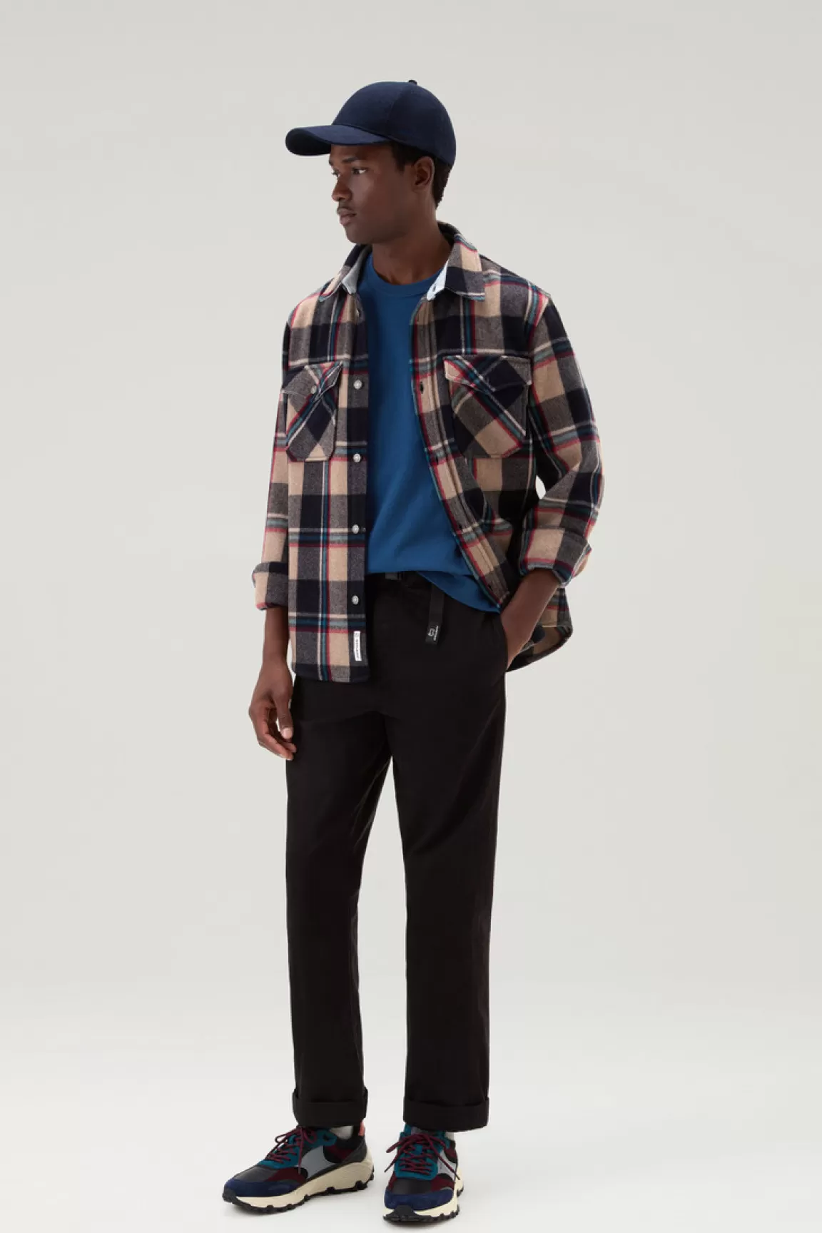 Woolrich T-shirt Van Zuiver Katoen Met Westernprint Op De Rug Blue Lobster Cheap