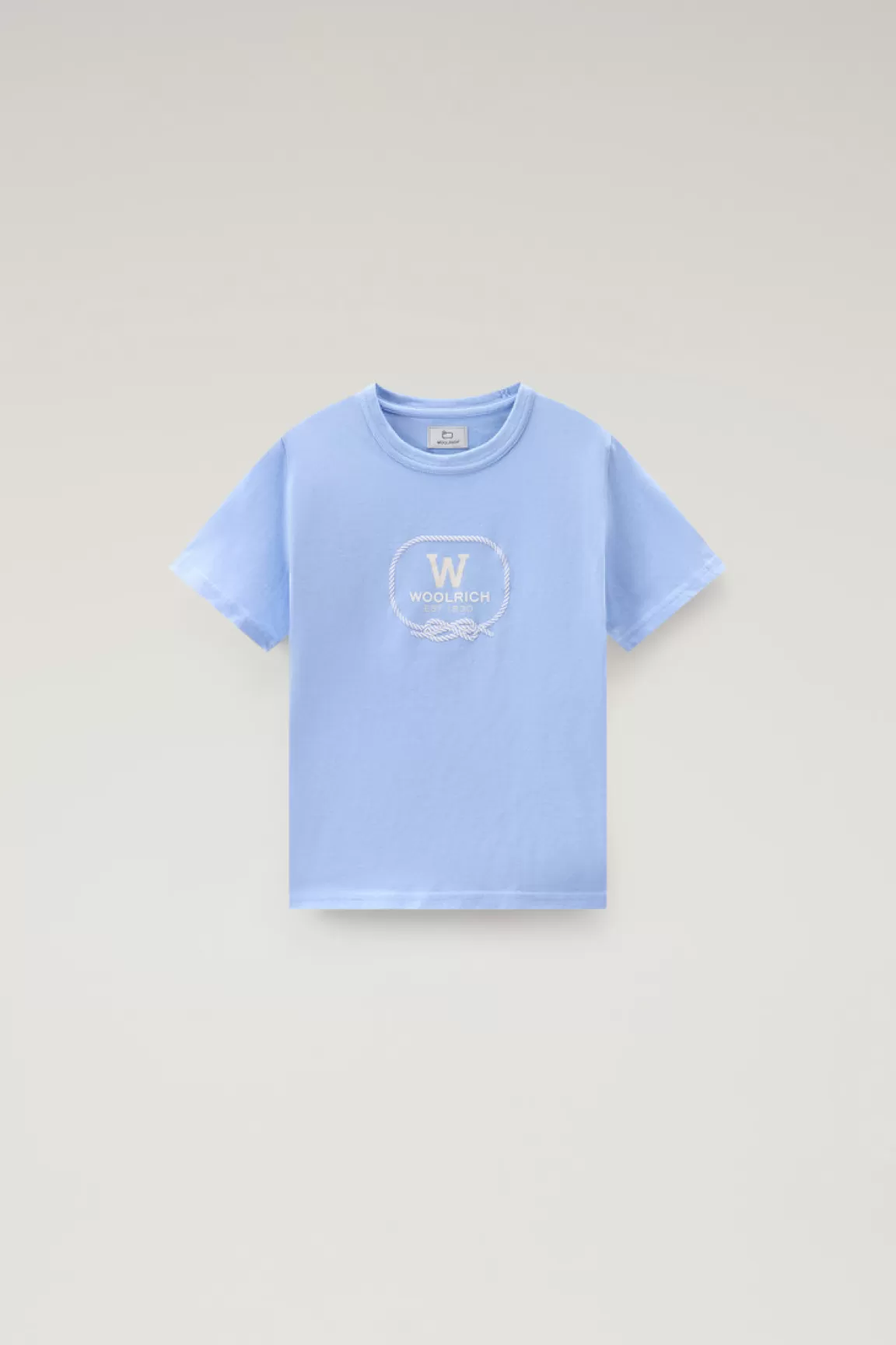 Woolrich T-shirt Voor Jongens Van Zuiver Katoen Met Grafische Print Sea Breeze Cheap