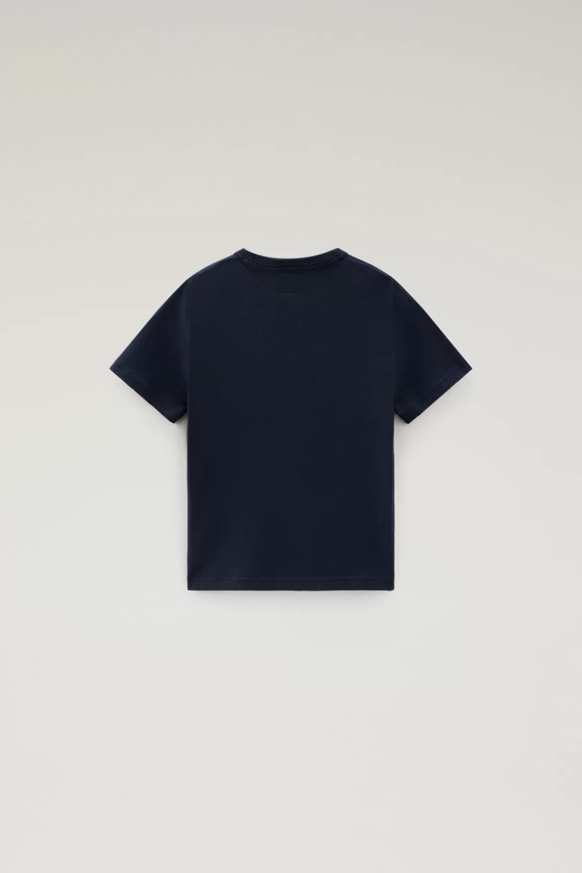 Woolrich T-shirt Voor Jongens Van Zuiver Katoen Met Grafische Print Melton Blue New