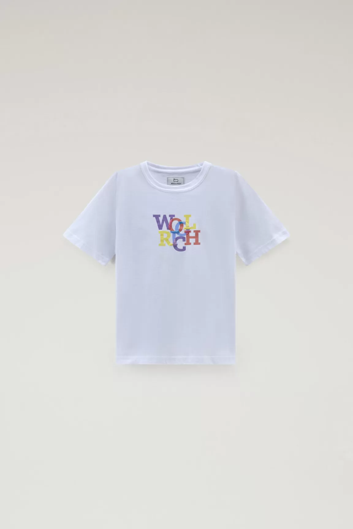 Woolrich T-shirt Voor Jongens Van Zuiver Katoen Met Grafische Print Bright White Store