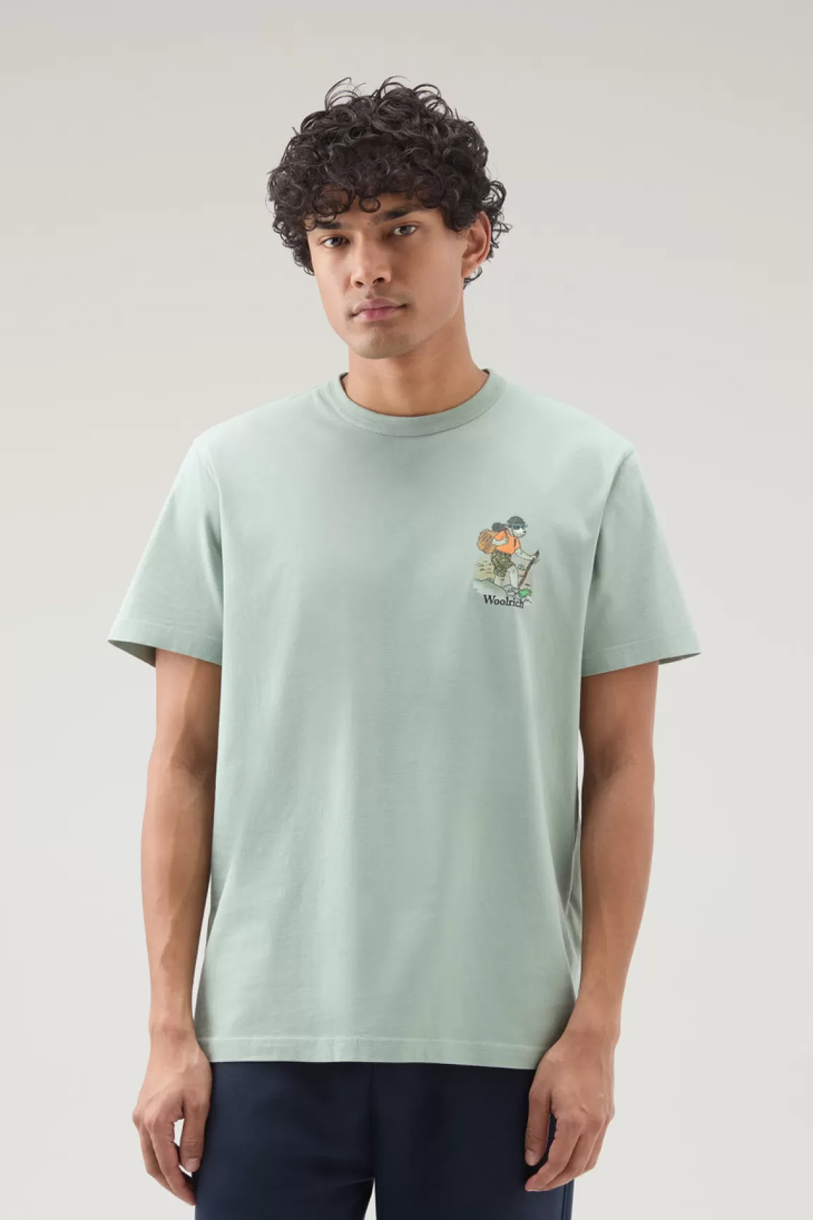 Woolrich T-shirt Voor Jongens Van Zuiver Katoen Met Grafische Print Sage Shop