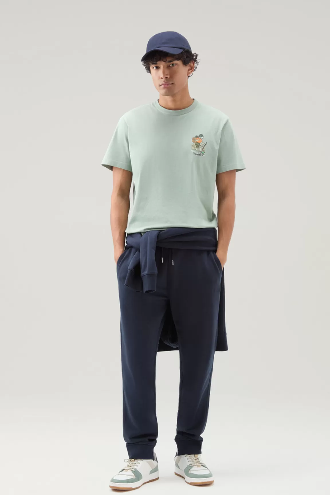 Woolrich T-shirt Voor Jongens Van Zuiver Katoen Met Grafische Print Sage Shop