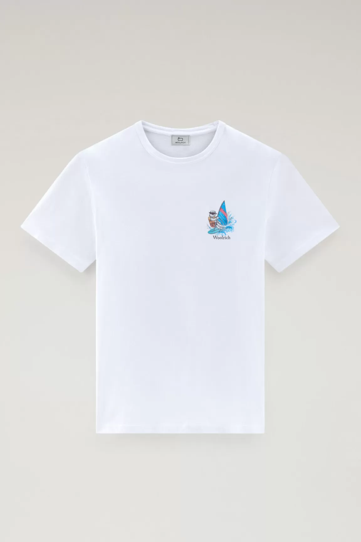 Woolrich T-shirt Voor Jongens Van Zuiver Katoen Met Grafische Print Bright White Hot