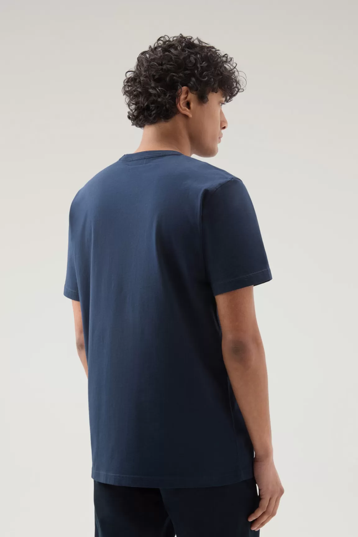 Woolrich T-shirt Voor Jongens Van Zuiver Katoen Met Grafische Print Melton Blue Discount