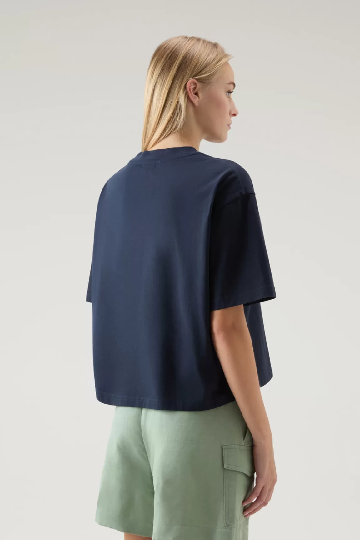 Woolrich T-shirt Voor Jongens Van Zuiver Katoen Met Grafische Print Melton Blue Online