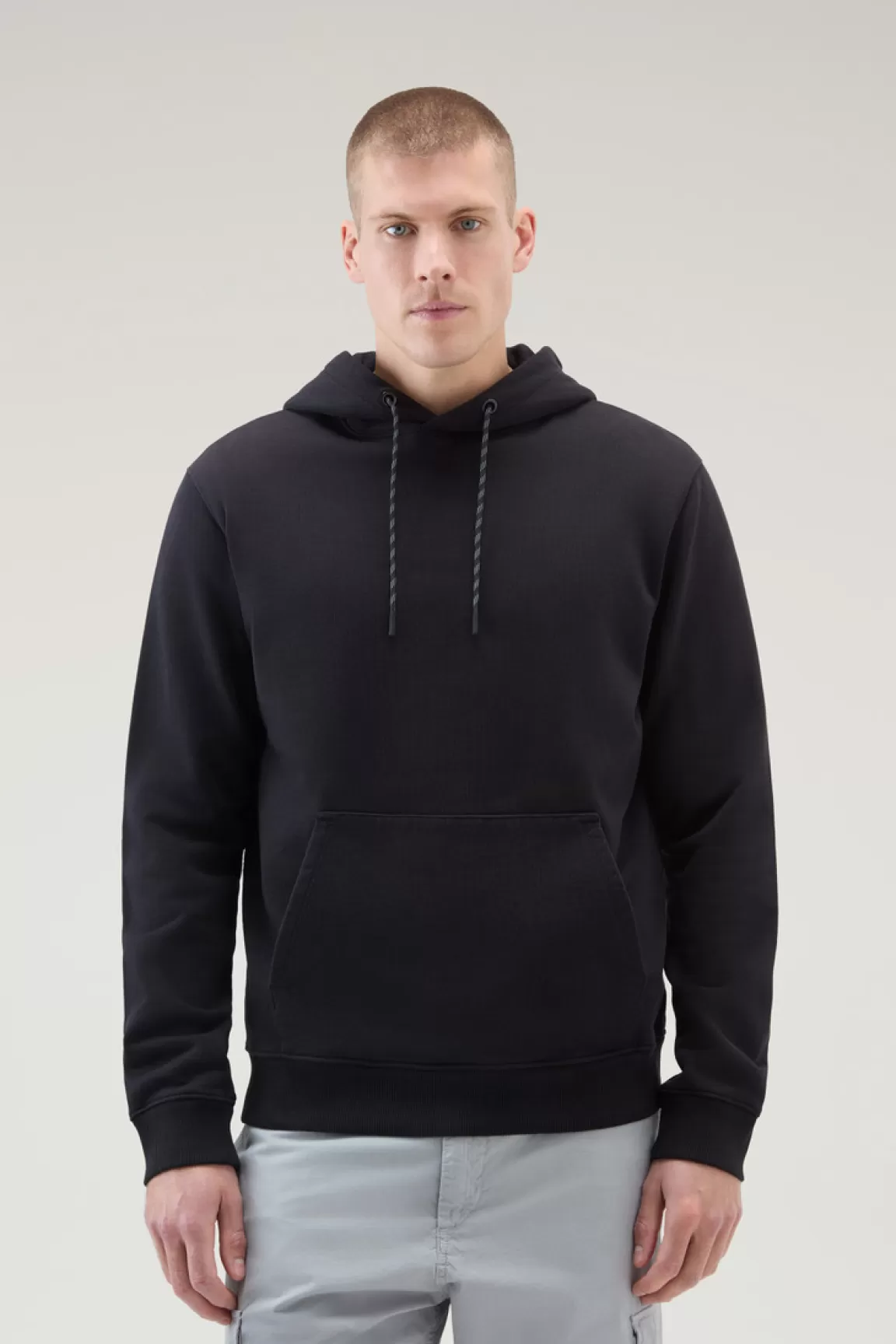 Woolrich US Trails Sweater Van Puur Katoen Met Capuchon Black Cheap