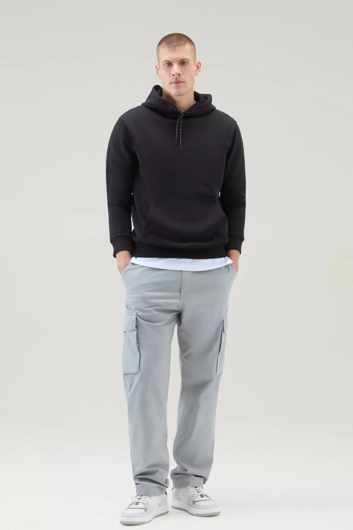 Woolrich US Trails Sweater Van Puur Katoen Met Capuchon Black Cheap