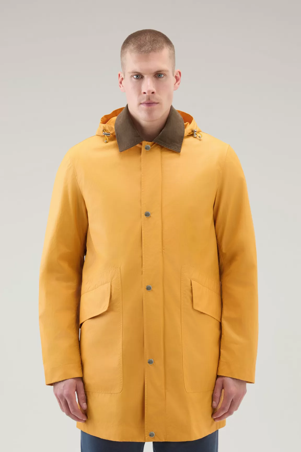 Woolrich Waxed Jack Met Afneembare Capuchon Golden Glow Best