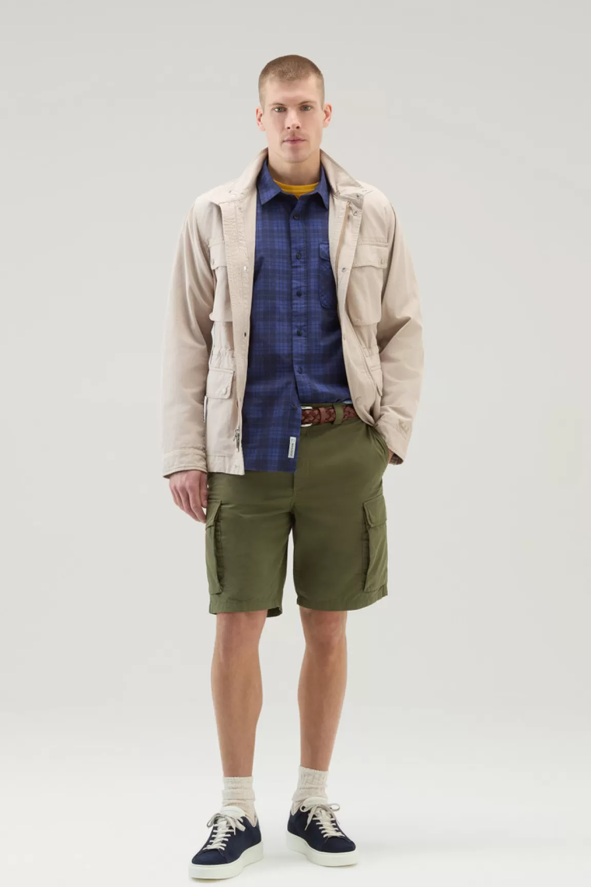 Woolrich Zuiver Katoenen Geruit Overhemd Met Borstzak Blue Check Shop