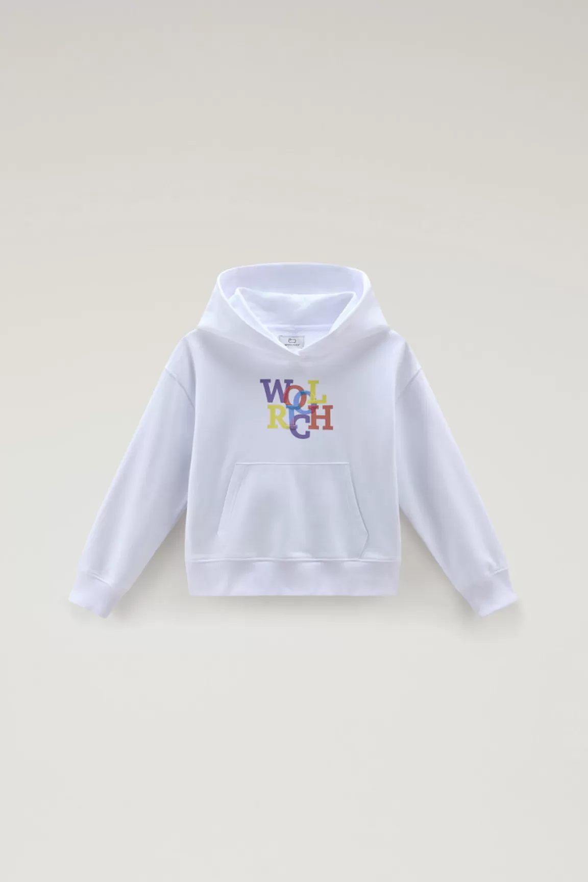 Woolrich Zuiver Katoenen Sweater Met Capuchon Voor Meisjes Bright White Store