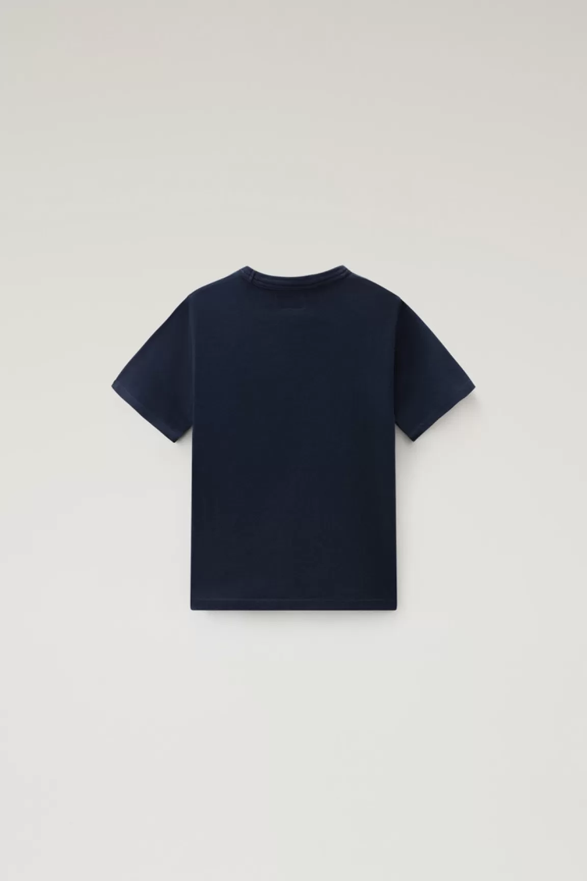 Woolrich Zuiver Katoenen T-shirt Met Borduursel Melton Blue Sale