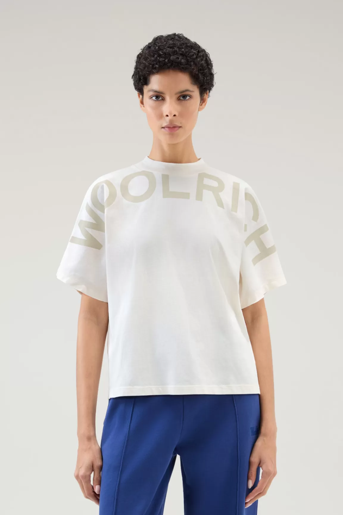 Woolrich Zuiver Katoenen T-shirt Met Maxi-print Plaster White Cheap