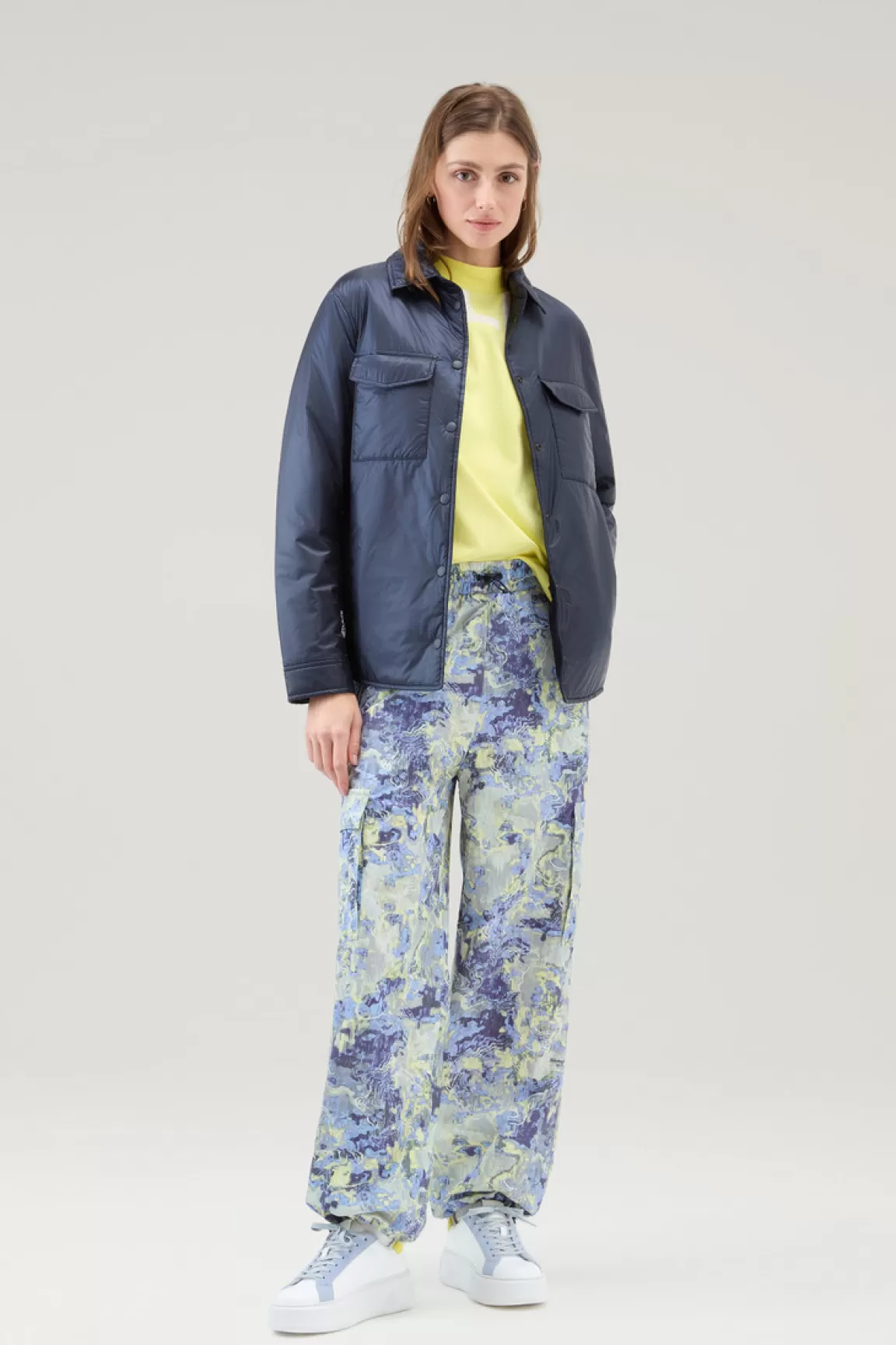 Woolrich Zuiver Katoenen T-shirt Met Maxi-print Sunny Lemon Cheap
