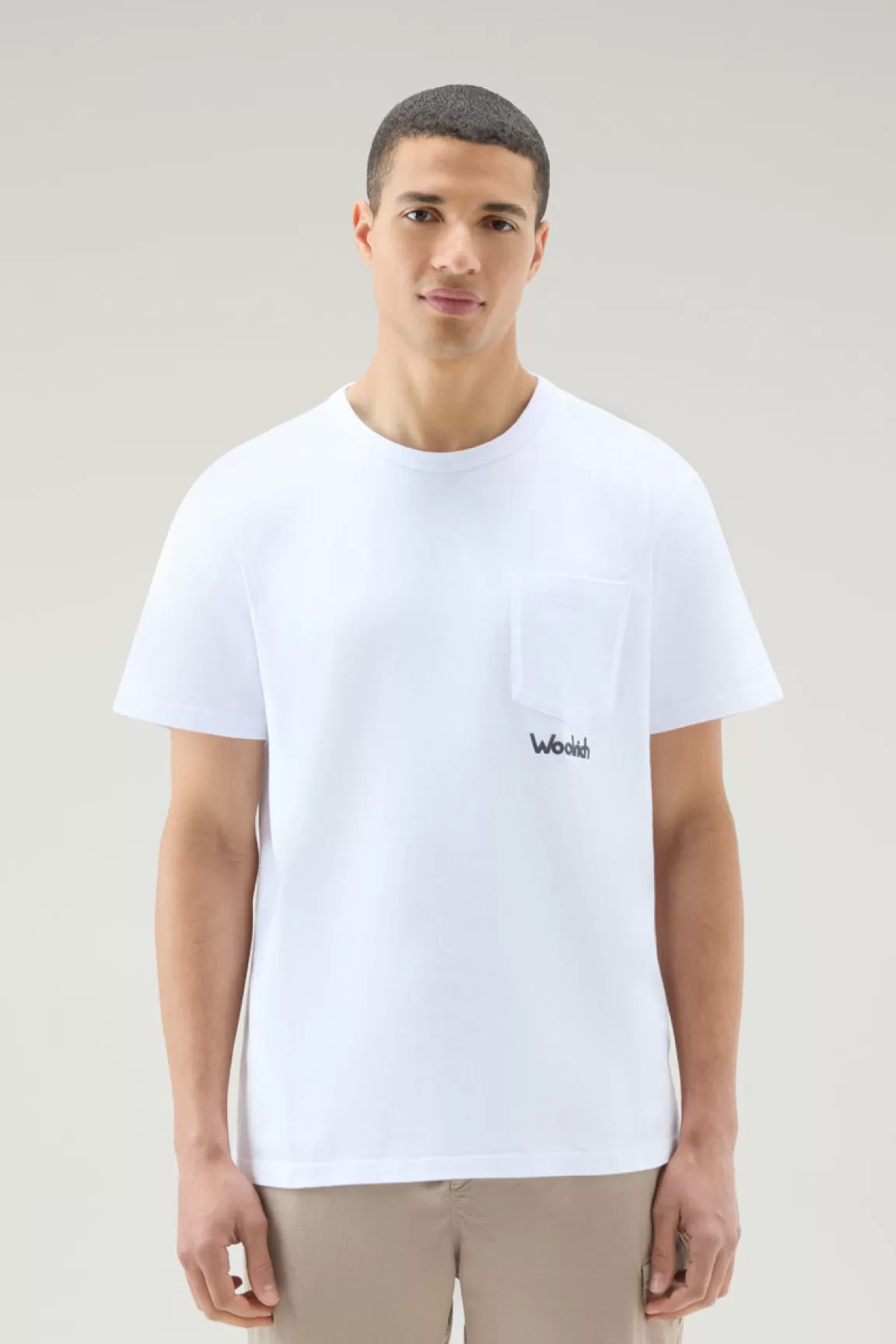 Woolrich Zuiver Katoenen T-shirt Met Trail-print Bright White Clearance