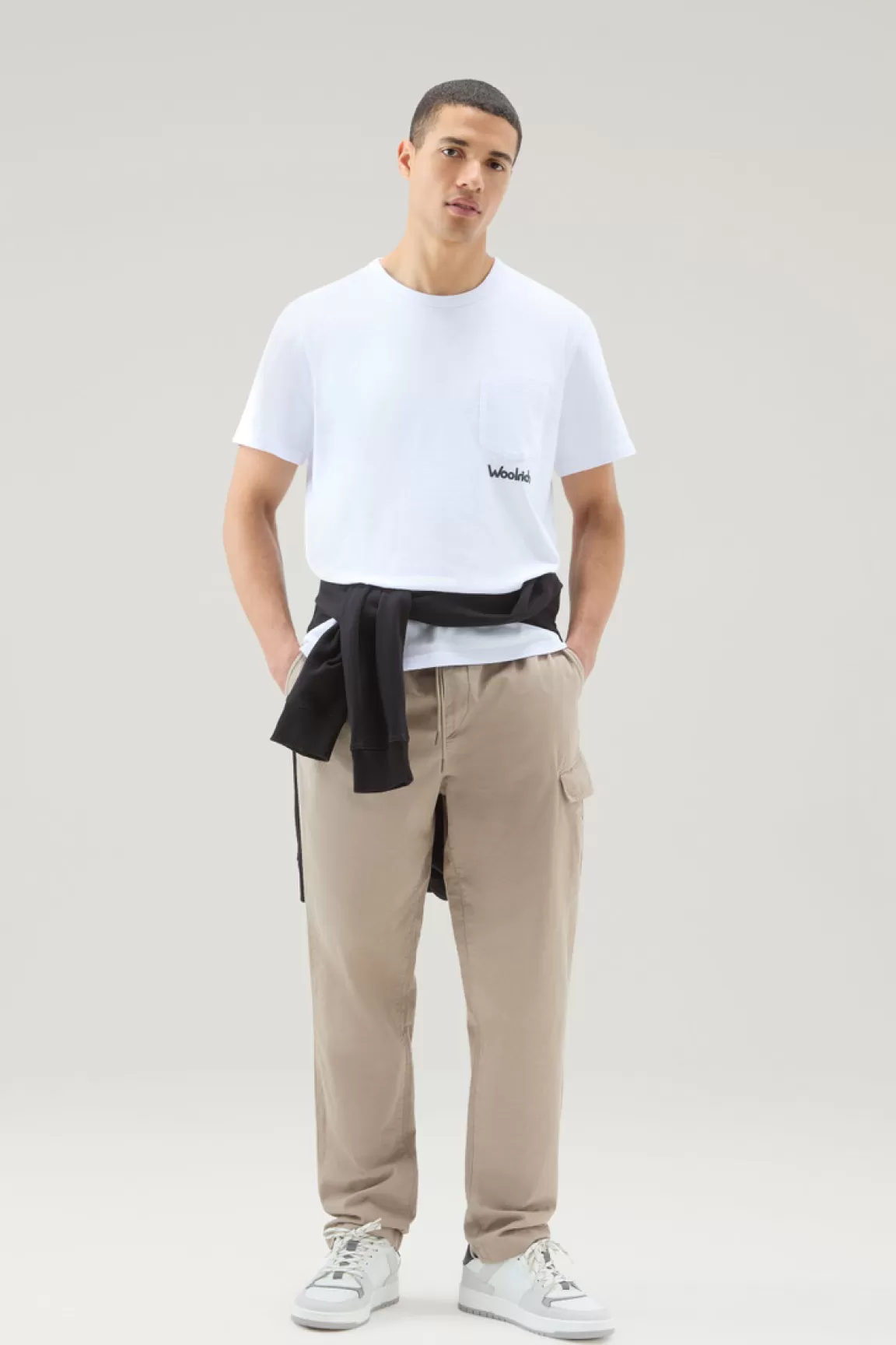 Woolrich Zuiver Katoenen T-shirt Met Trail-print Bright White Clearance