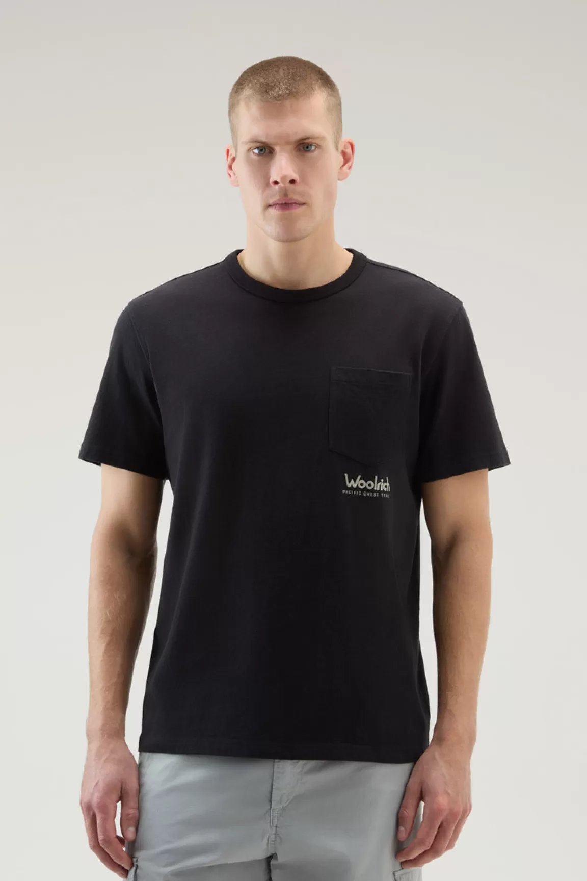 Woolrich Zuiver Katoenen T-shirt Met Trail-print Black Cheap