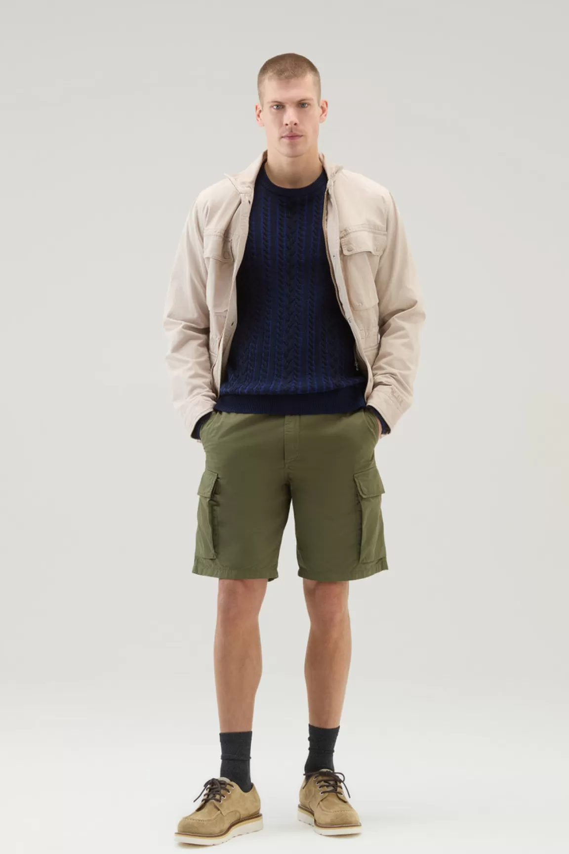 Woolrich Zuiver Katoenen Vanisè Breiwerk Met Ronde Hals Melton Blue Bicolor Flash Sale