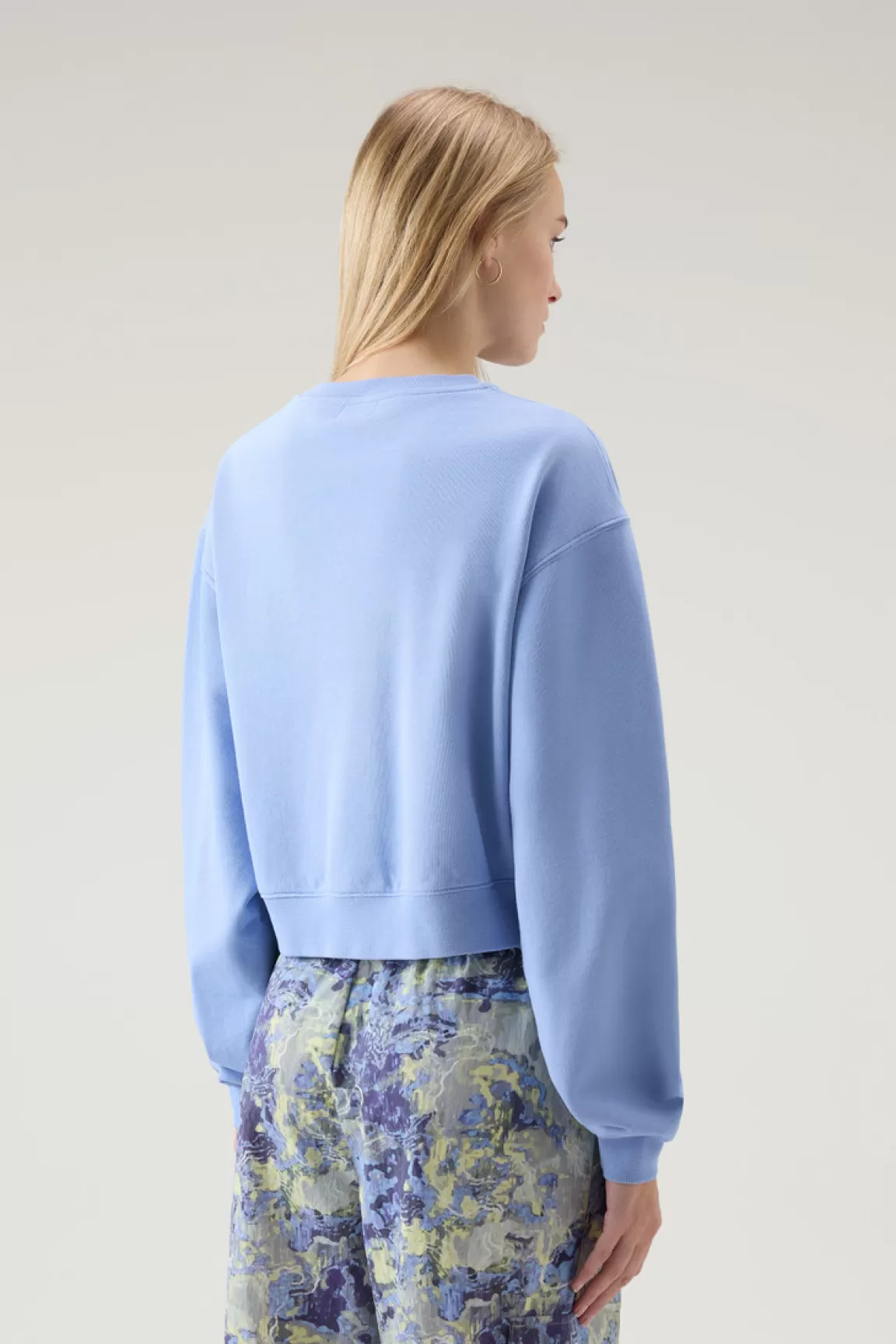 Woolrich Zuivere Katoenen Sweater Met Ronde Hals En Geborduurd Logo Sea Breeze Discount
