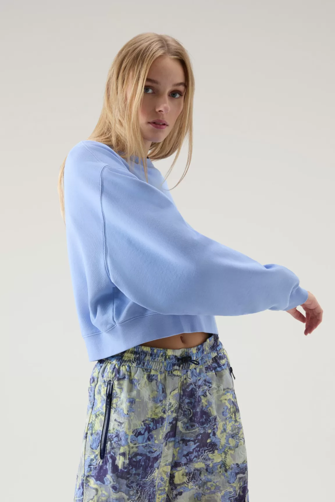 Woolrich Zuivere Katoenen Sweater Met Ronde Hals En Geborduurd Logo Sea Breeze Discount