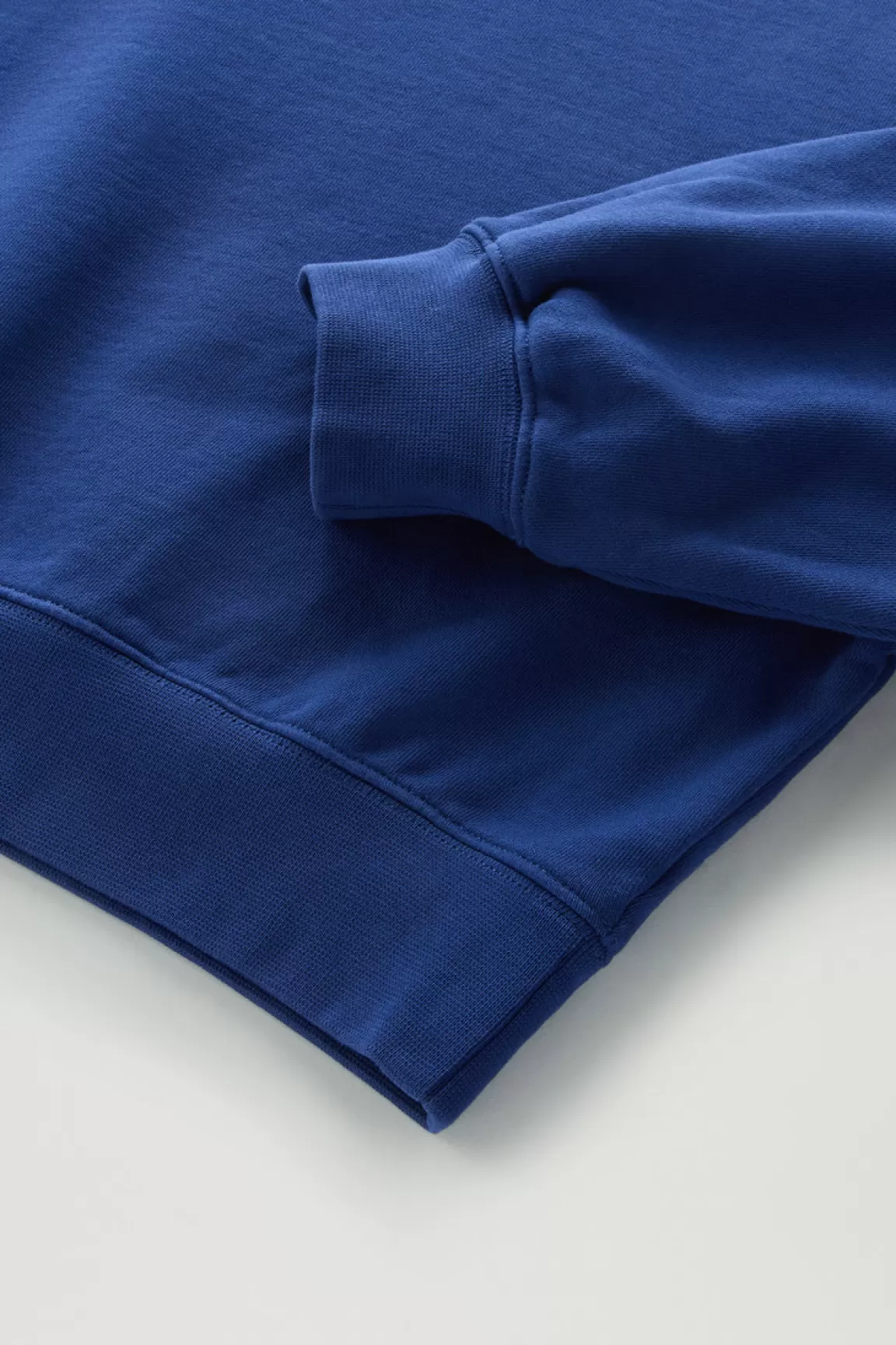 Woolrich Zuivere Katoenen Sweater Met Ronde Hals En Geborduurd Logo Twilight Blue Discount